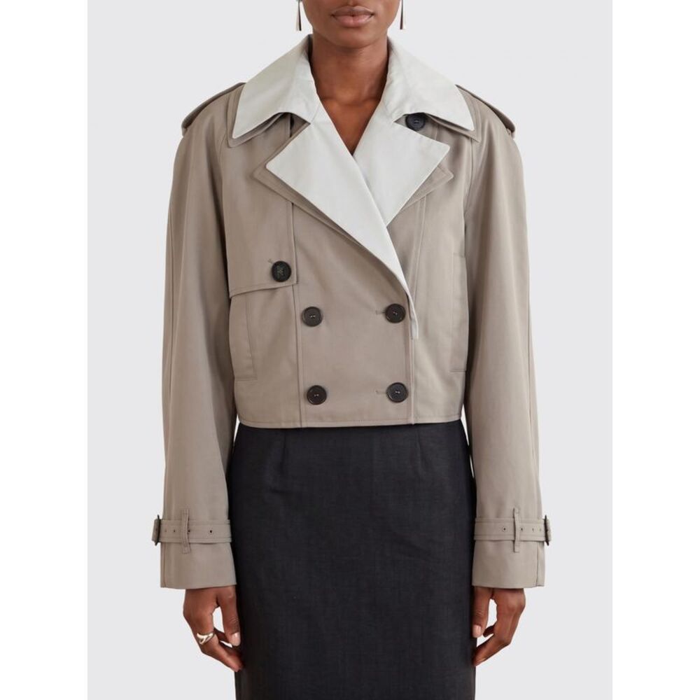The Attico Women Double-Breasted Cotton Blend Trench Coat The Attico